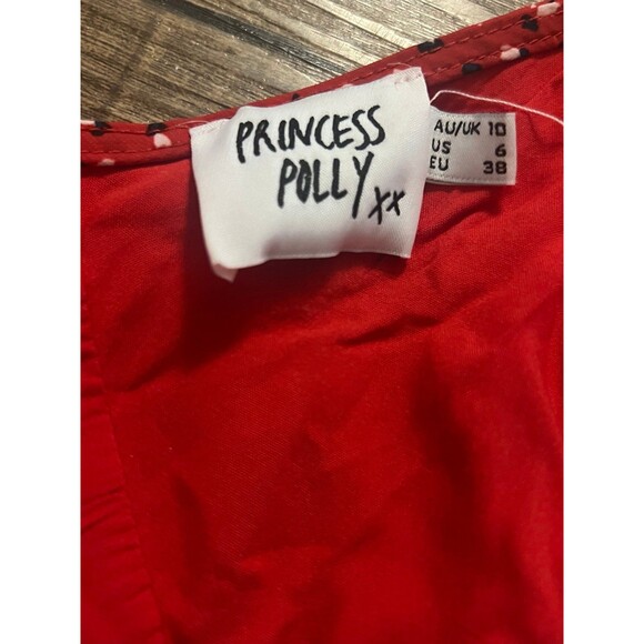 Princess Polly red v neck Nellie dress - Picture 4 of 4